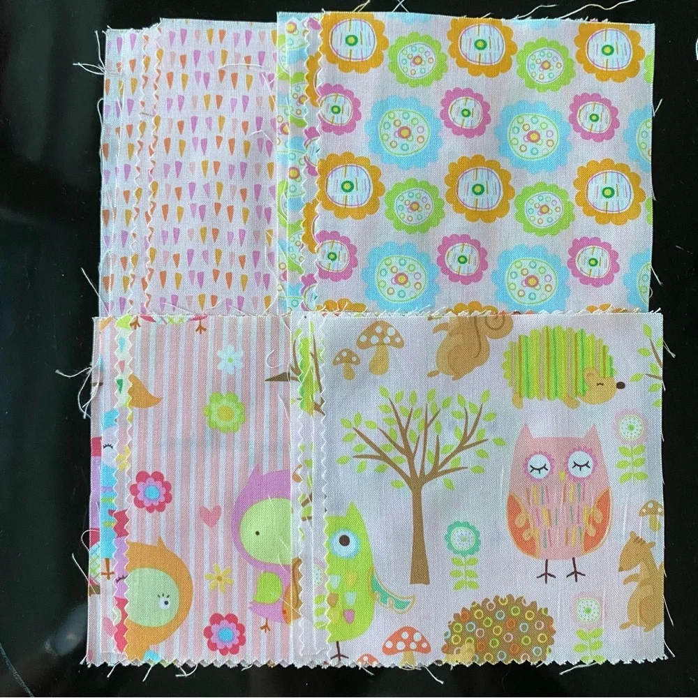 Fabric-(48)-5” squares “Owl & Co” pattern by Riley Blake Designs